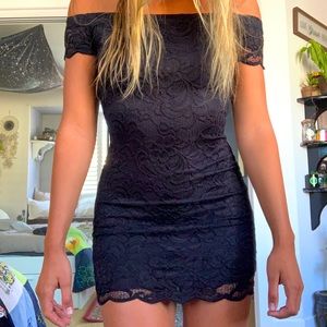 Black Lace bodycon mini dress